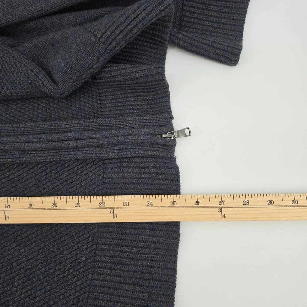 Banana Republic Mens Small Merino Wool Full Zip chunky Cardigan Sweater Navy